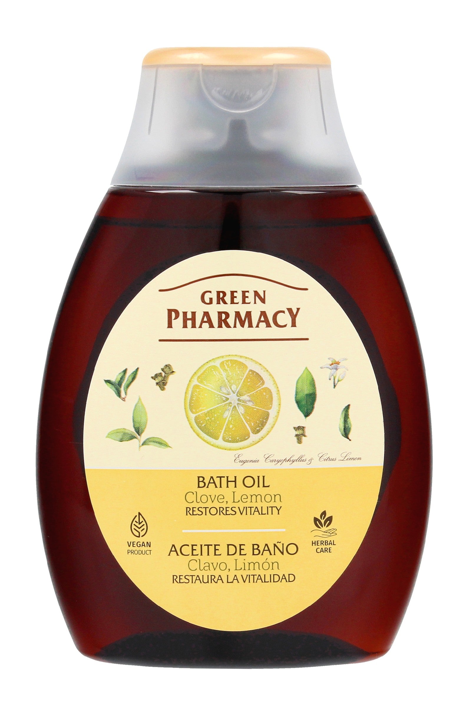 Green Pharmacy Revitalizing Bath and Shower Oil - Clove and Lemon 250ml | Vaistine1.lt | WestPharmacy.eu