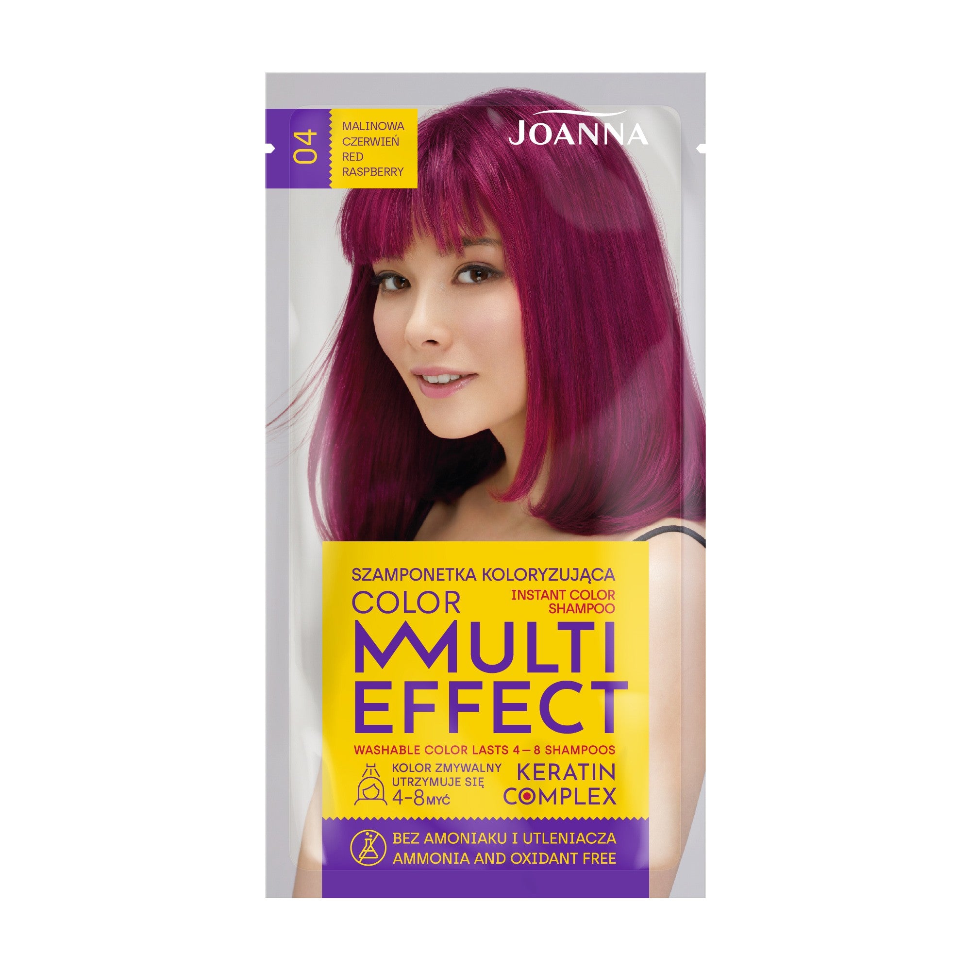 Joanna Multi Effect Color Keratin Complex Hair Dye - 04 Raspberry Red 35g | Vaistine1.lt | WestPharmacy.eu