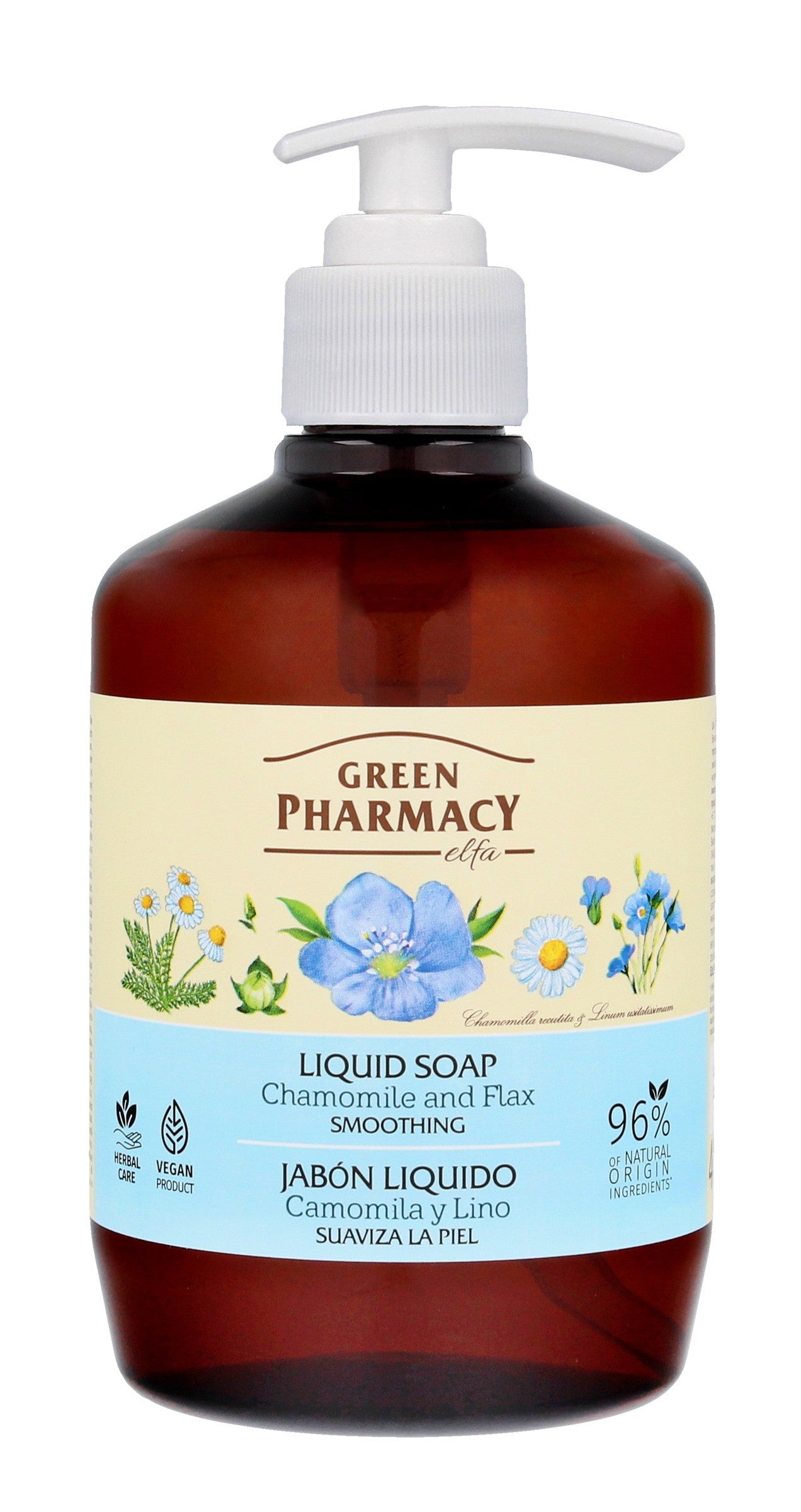 Green Pharmacy Liquid soap with Flax Seed Oil and Chamomile 460ml | Vaistine1.lt | WestPharmacy.eu