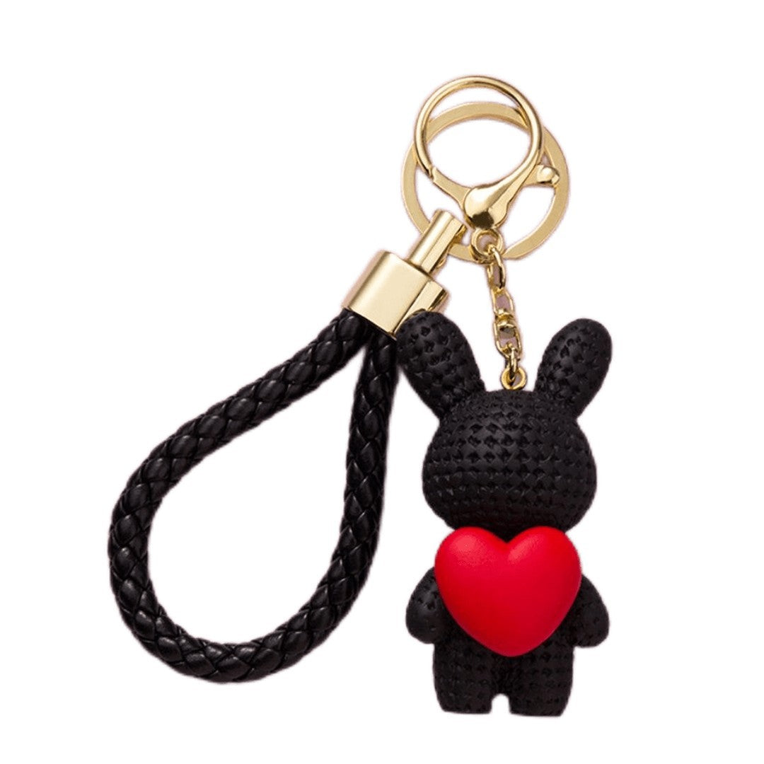 Keychain with pendant and lanyard - Teddy bear with heart - black 1 pc | Vaistine1.lt | WestPharmacy.eu