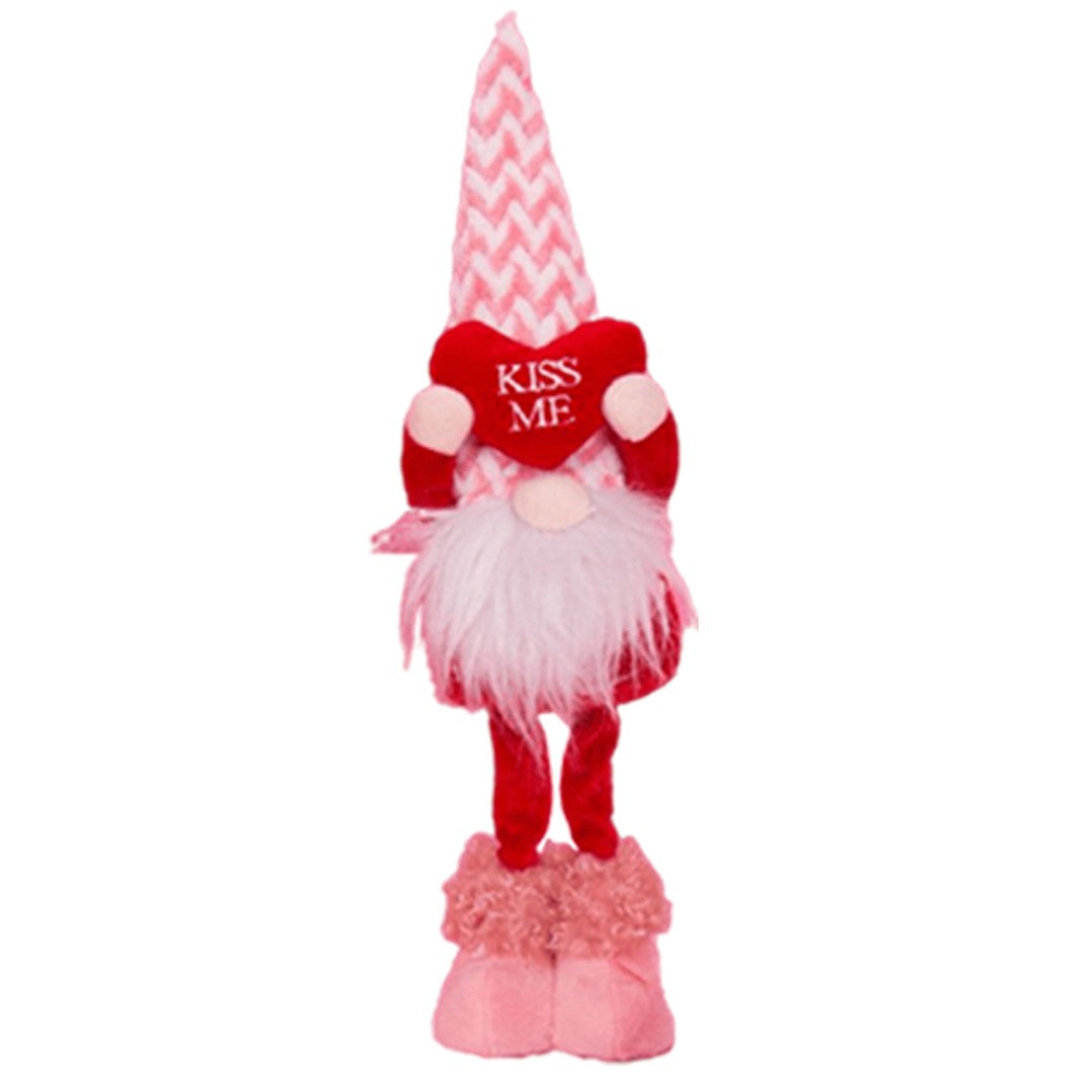 Gnome mascot standing "Kiss Me" - pink herringbone 1 pc | Vaistine1.lt | WestPharmacy.eu