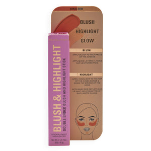 Makeup Revolution Blush & Highlight Stick Blush and Highlighter in Stick - Coral Dew 4.3g | Vaistine1.lt | WestPharmacy.eu
