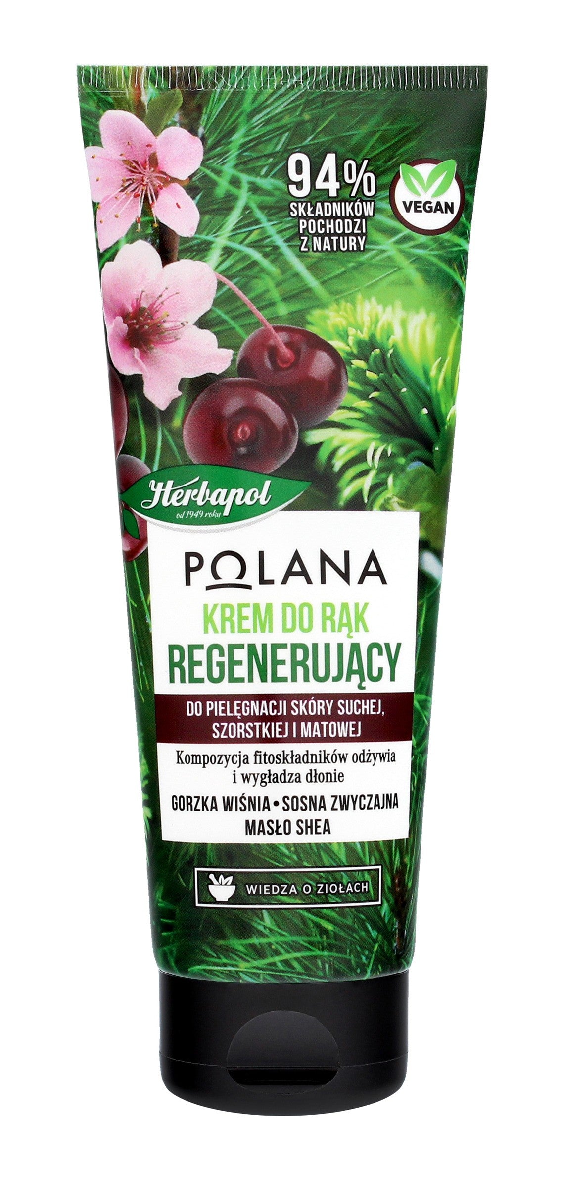 HERBAPOL Polana Regenerating Hand Cream - Bitter Cherry & Scots Pine & Shea Butter 75ml | Vaistine1.lt | WestPharmacy.eu