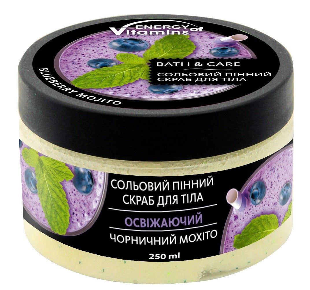 ENERGY OF VITAMINS Bath&Care Refreshing Salt Body Scrub Blueberry Mojito 250ml | Vaistine1.lt | WestPharmacy.eu