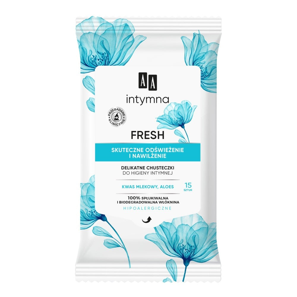 AA Intimate Delicate Wipes for intimate hygiene Fresh 1 pack - 15 pieces | Vaistine1.lt | WestPharmacy.eu