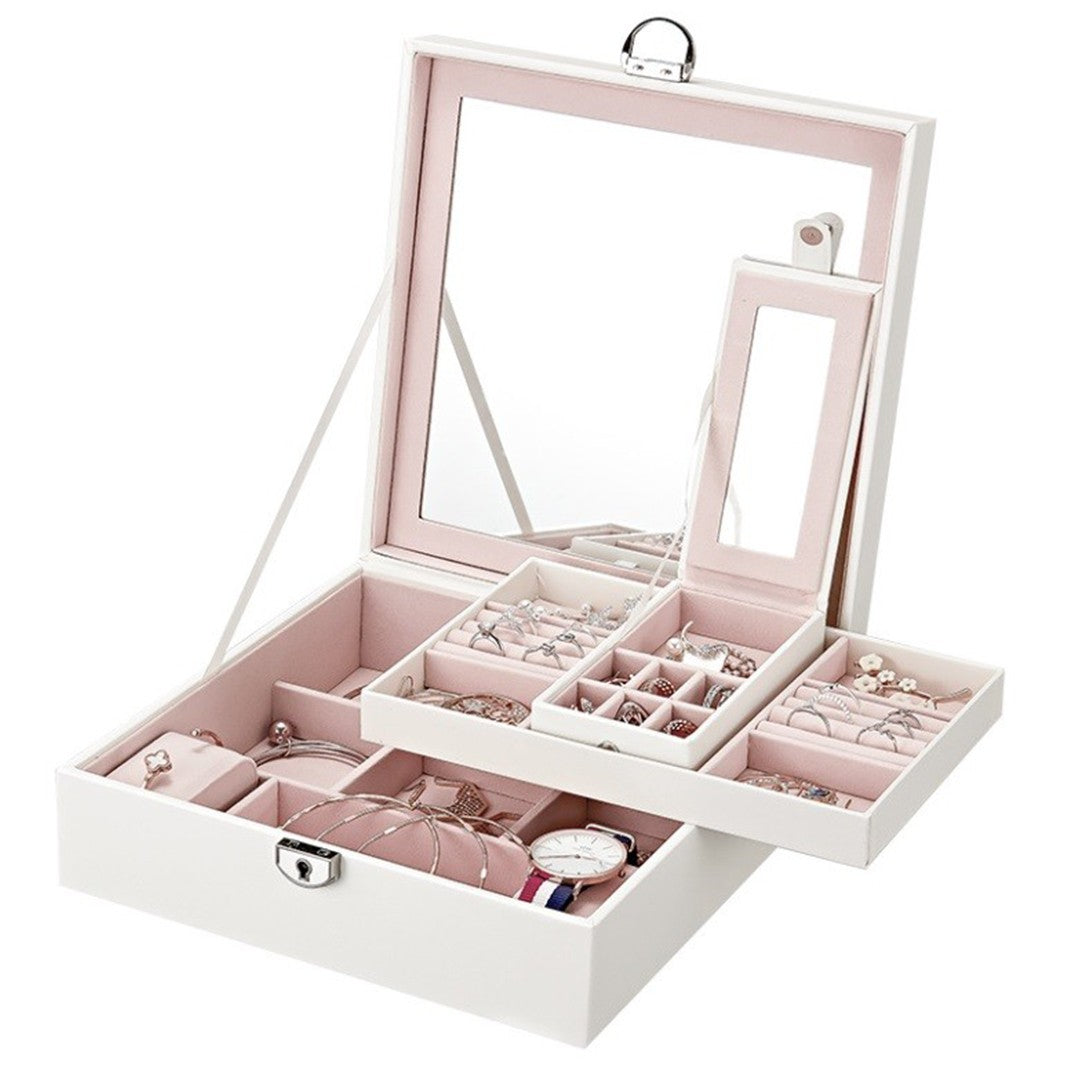 Jewelry box with mirror and insert - cream, 1 pc | Vaistine1.lt | WestPharmacy.eu