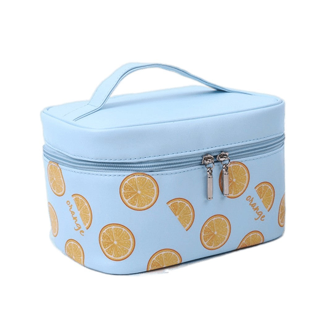 Women's cosmetic bag (case) - blue with orange, 1 pc | Vaistine1.lt | WestPharmacy.eu