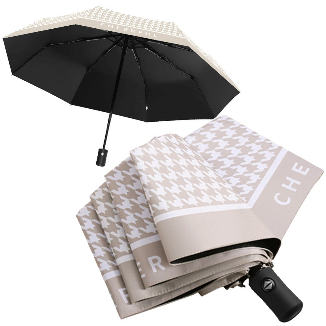 Folding umbrella - beige with white pattern, 1 pc | Vaistine1.lt | WestPharmacy.eu