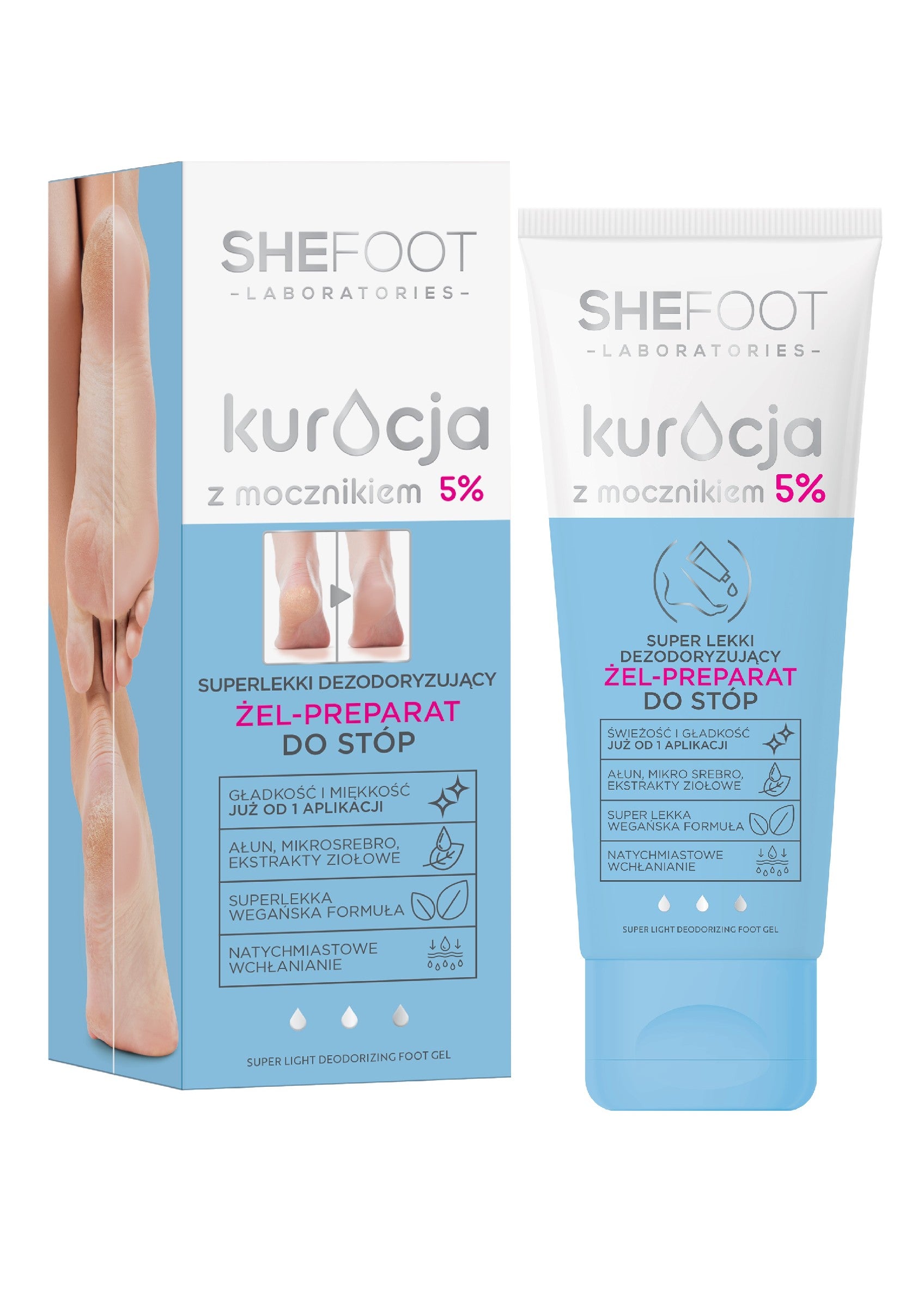SheFoot Treatment with Urea 5% Super Light Deodorizing Gel-preparation for feet 75ml | Vaistine1.lt | WestPharmacy.eu