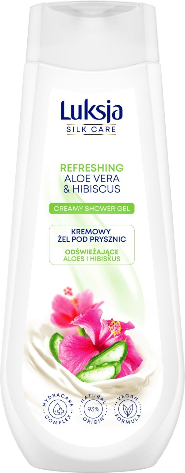 Luksja Silk Care Refreshing Creamy Shower Gel - Aloe and Hibiscus 500ml | Vaistine1.lt | WestPharmacy.eu