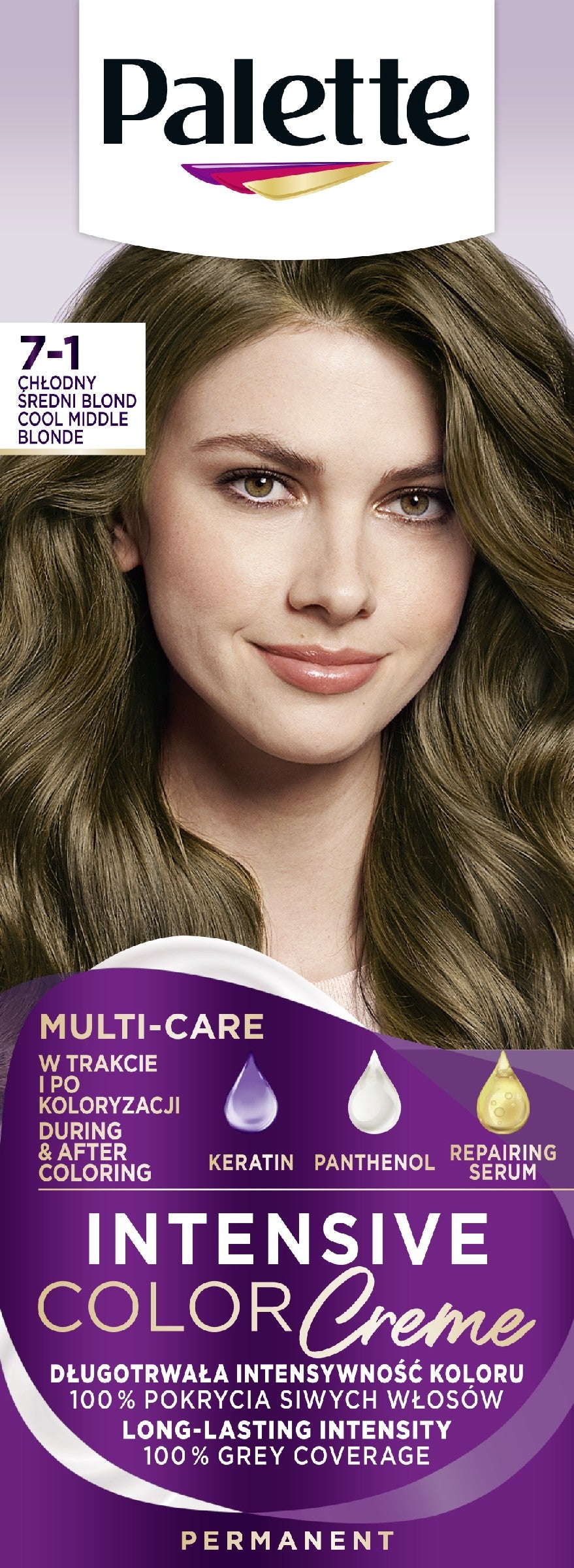 Palette Intensive Color Creme Coloring Cream No. 7-1 Cool Medium Blonde 1pc. | Vaistine1.lt | WestPharmacy.eu