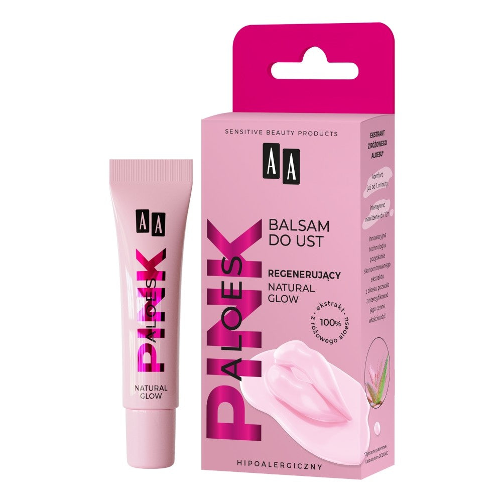 AA Pink Aloe Regenerating Natural Glow Lip Balm 10g | Vaistine1.lt | WestPharmacy.eu