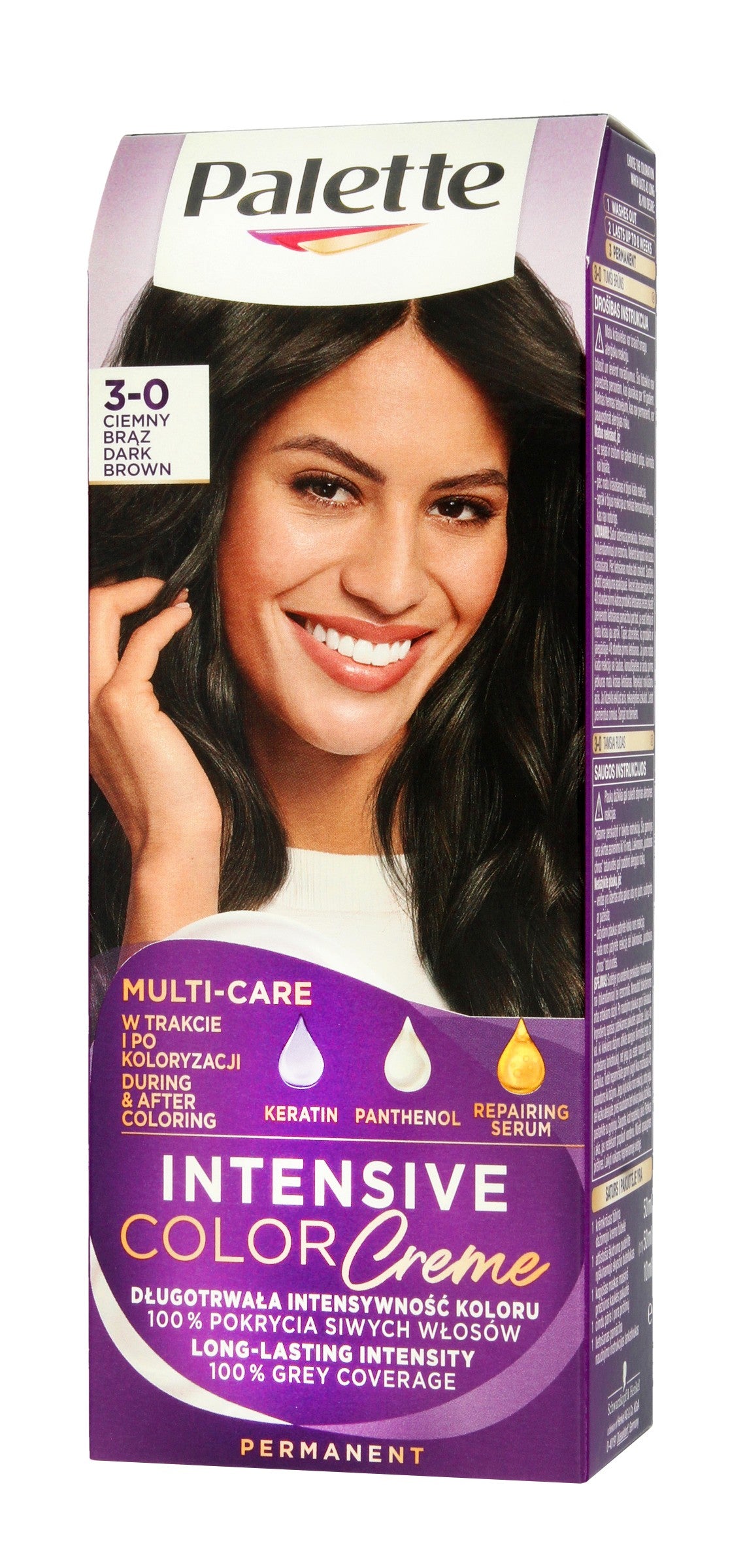Palette Intensive Color Creme Multi Care Coloring Cream No. 3-0 (N2) - dark brown 1op. | Vaistine1.lt | WestPharmacy.eu