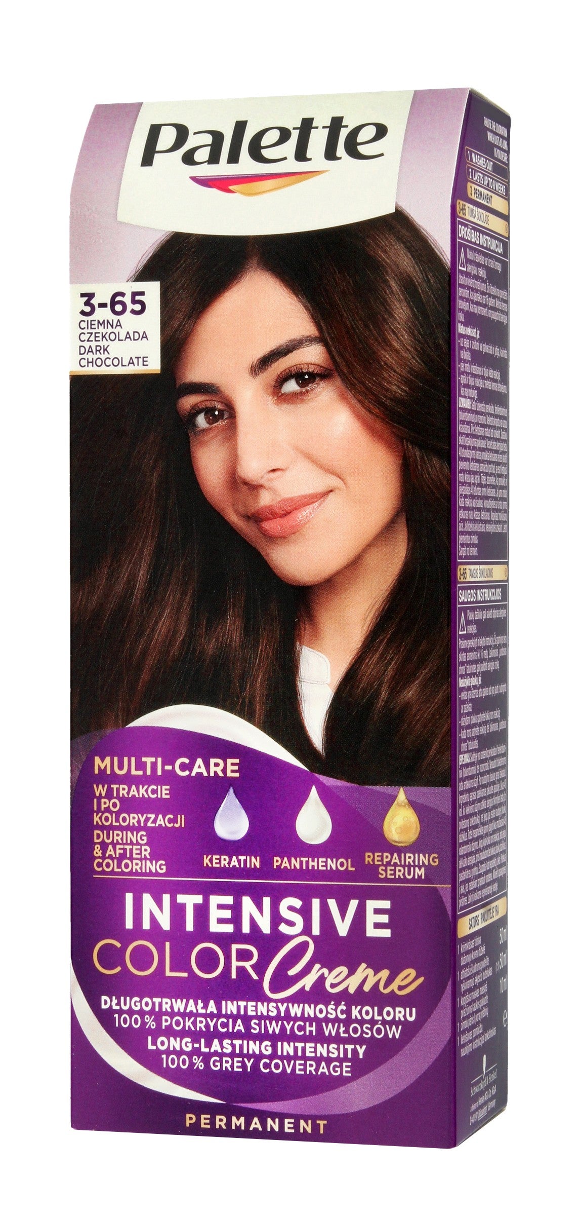 Palette Intensive Color Creme Multi Care Coloring Cream No. 3-65 (W2) - dark chocolate 1op. | Vaistine1.lt | WestPharmacy.eu