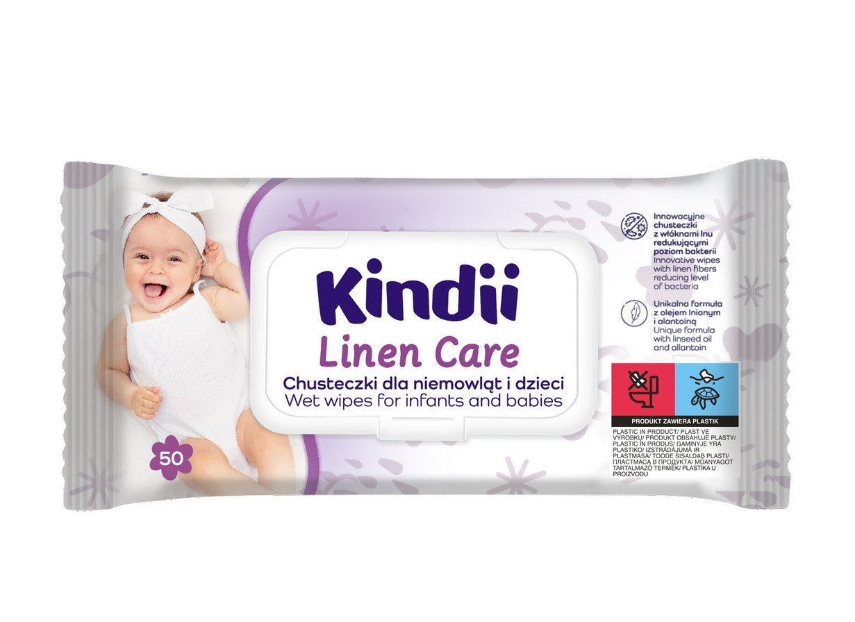 KINDII Baby and Children Wipes Linen Care 1 pack - 50 pieces | Vaistine1.lt | WestPharmacy.eu