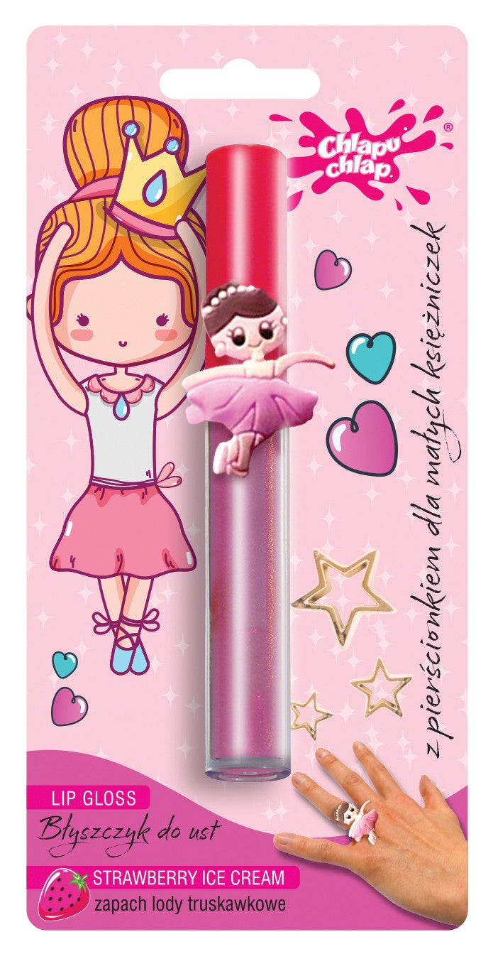 CHLAPU CHLAP Lip gloss with a ring - strawberry ice cream 1 pc | Vaistine1.lt | WestPharmacy.eu