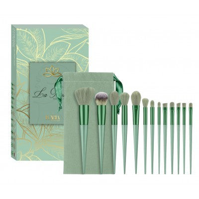 Makeup brushes - set in a green box, 1 pack - 13 pcs | Vaistine1.lt | WestPharmacy.eu