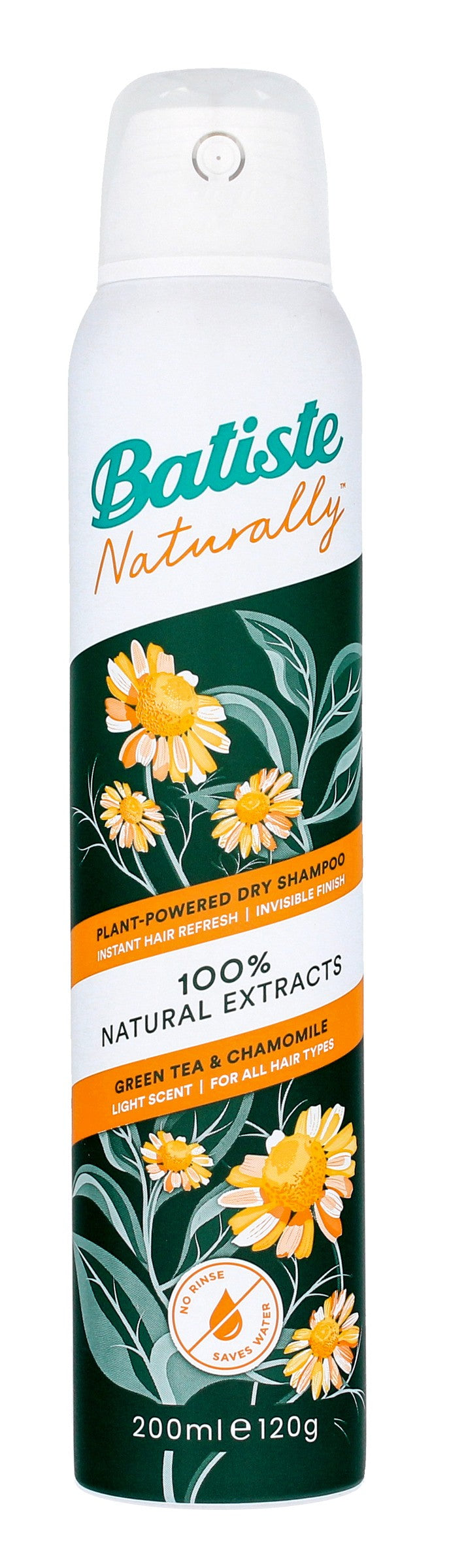 BATISTE Naturally Dry Shampoo with Green Tea and Chamomile 200ml | Vaistine1.lt | WestPharmacy.eu