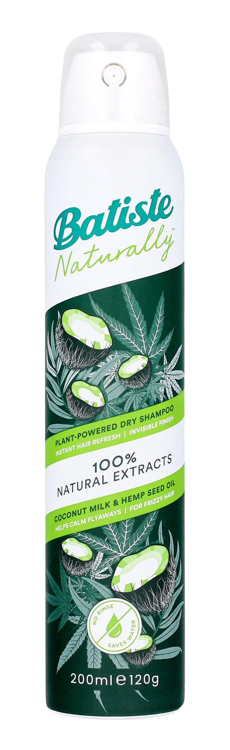 BATISTE Naturally Dry Shampoo with Coconut Milk and Hemp Oil 200ml | Vaistine1.lt | WestPharmacy.eu