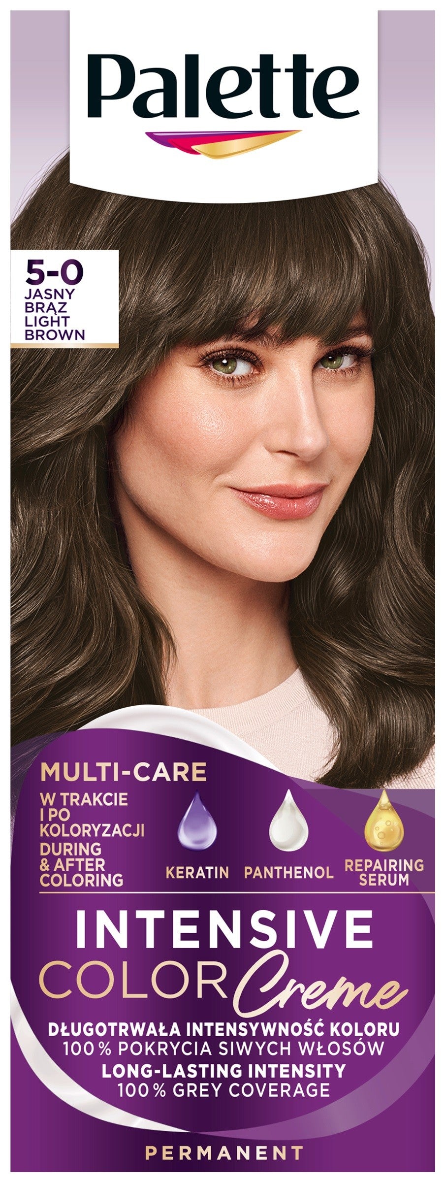 Palette Intensive Color Creme Hair Color No. 5-0 (N4) - Light Brown 1op. | Vaistine1.lt | WestPharmacy.eu