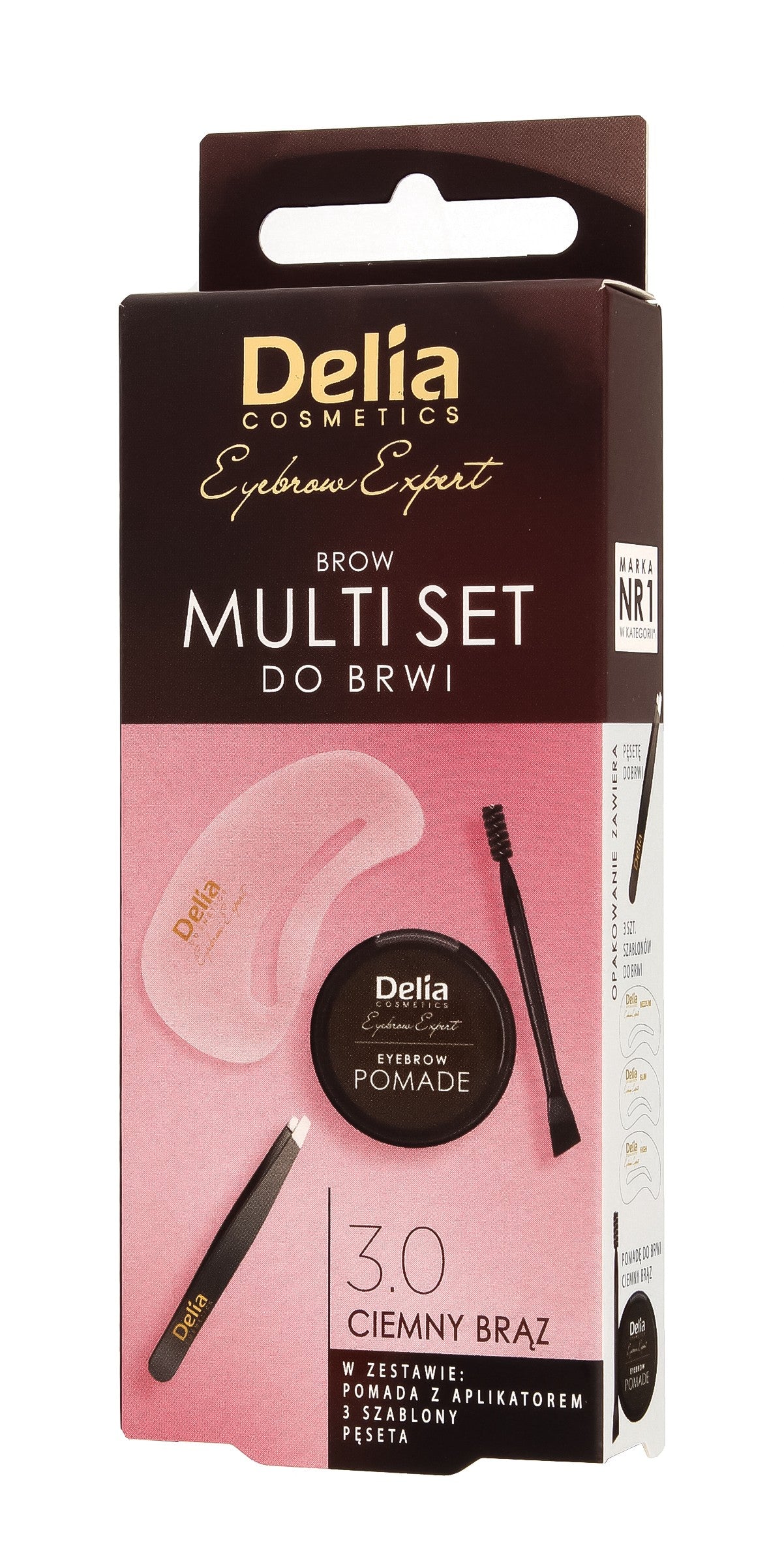 DELIA Eyebrow set brown pomade + tweezers + stencil | Vaistine1.lt | WestPharmacy.eu