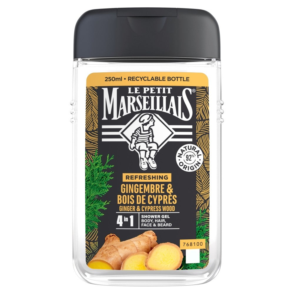 LE PETIT MARSELLAIS Refreshing 4in1 Shower Gel for Men - Ginger & Cypress Wood 250ml | Vaistine1.lt | WestPharmacy.eu