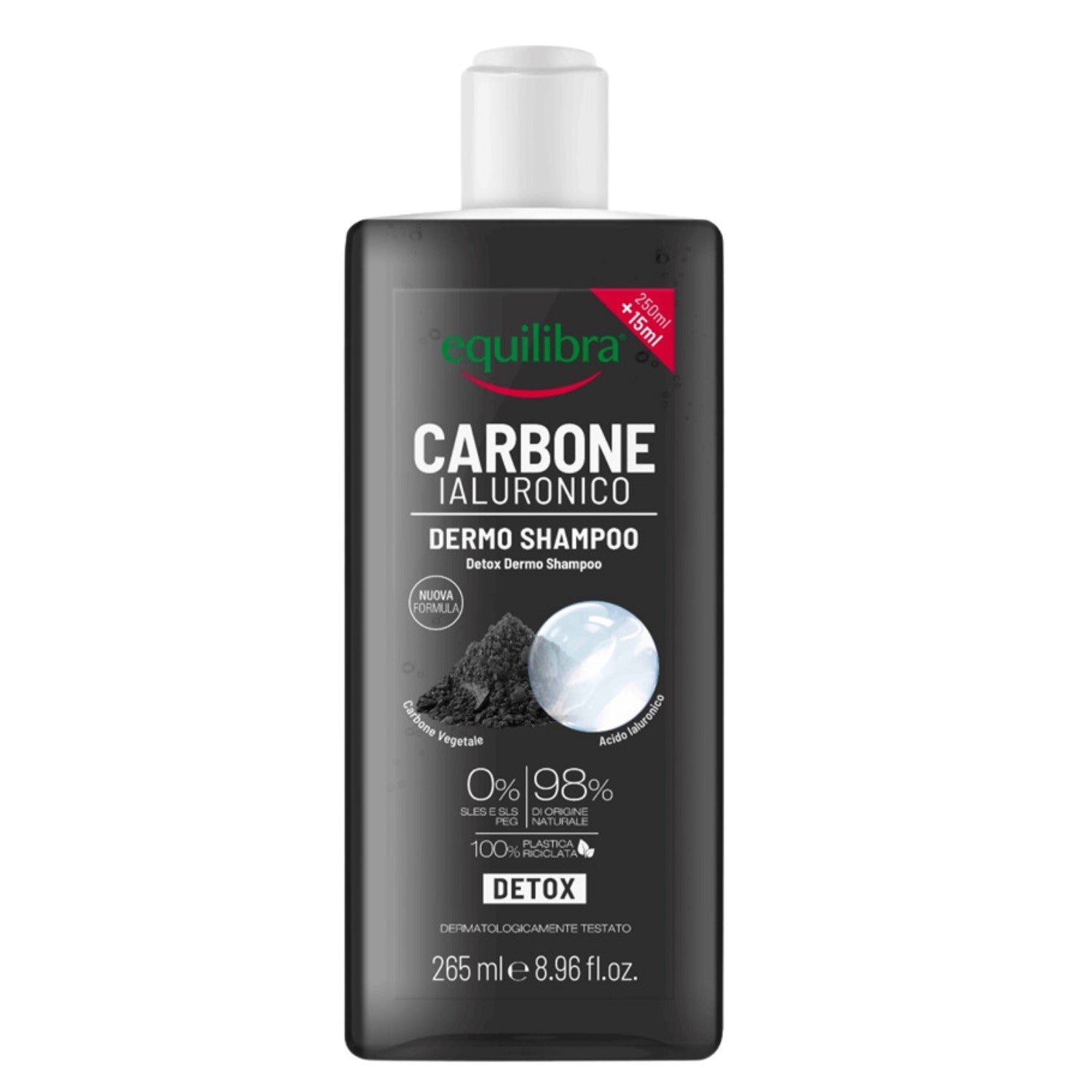 EQUILIBRA Carbon Detox Cleansing Shampoo with Active Charcoal 265ml | Vaistine1.lt | WestPharmacy.eu