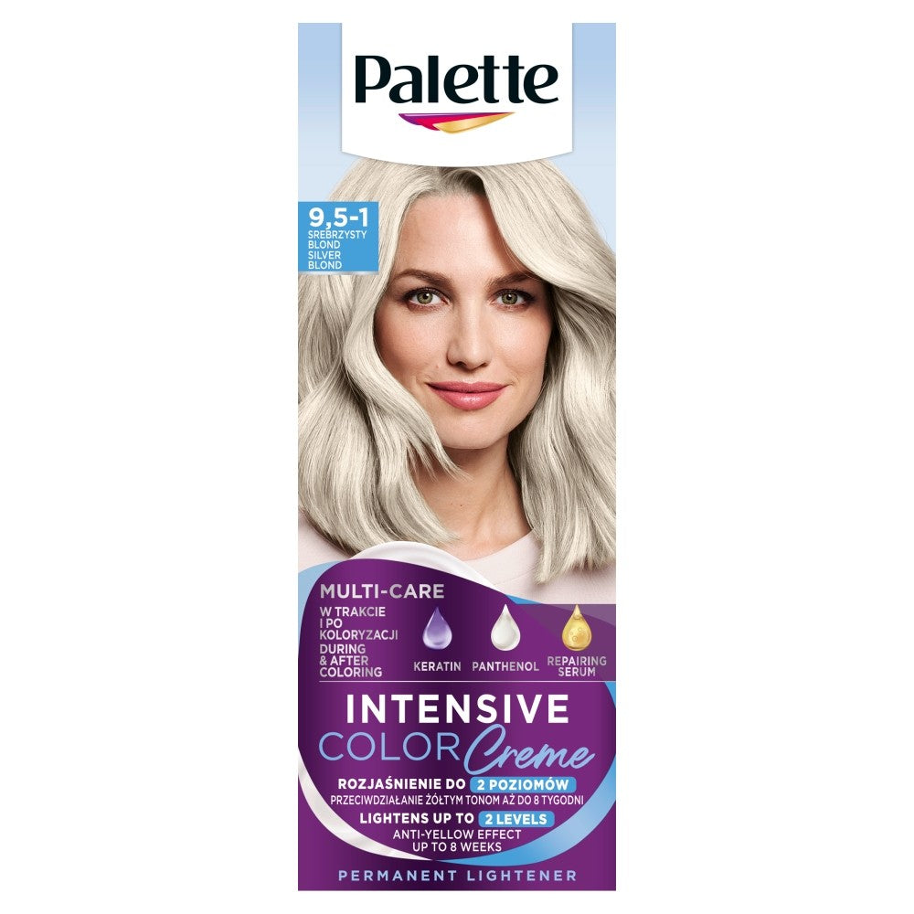 PALETTE Intensive Color Creme Hair Color No. 9.5-1 - Silvery Blonde 1pc. | Vaistine1.lt | WestPharmacy.eu