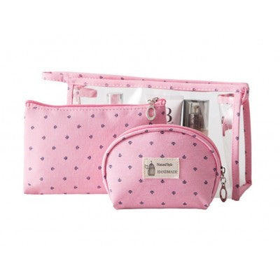 Set of cosmetic bags 3in1 - pink, 1 pack - 3 pcs | Vaistine1.lt | WestPharmacy.eu