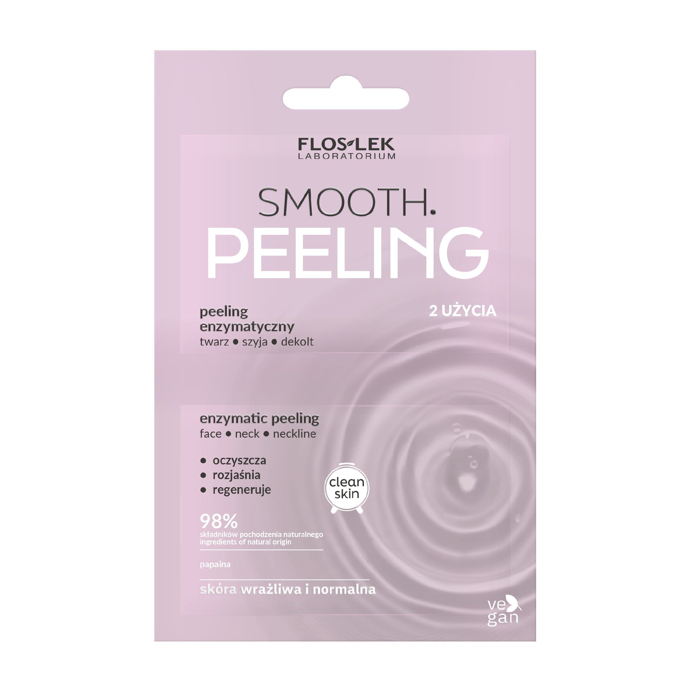 FLOSLEK Clean Skin Enzymatic Peeling Smooth for face, neck, and décolletage - normal and sensitive skin 2x4ml | Vaistine1.lt | WestPharmacy.eu