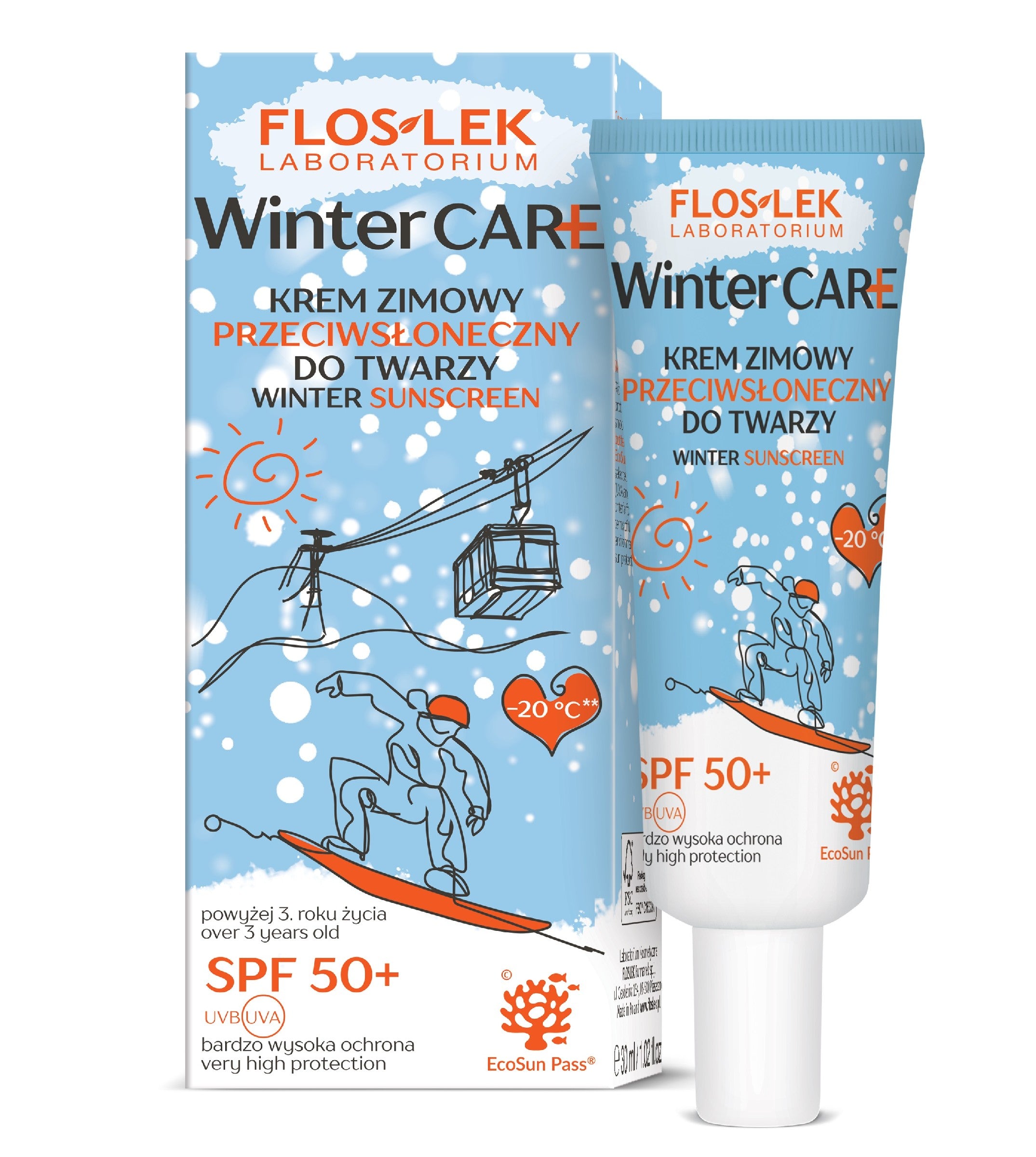 FLOSLEK Winter Care Winter cream sunscreen for the face - SPF50+ 30ml | Vaistine1.lt | WestPharmacy.eu