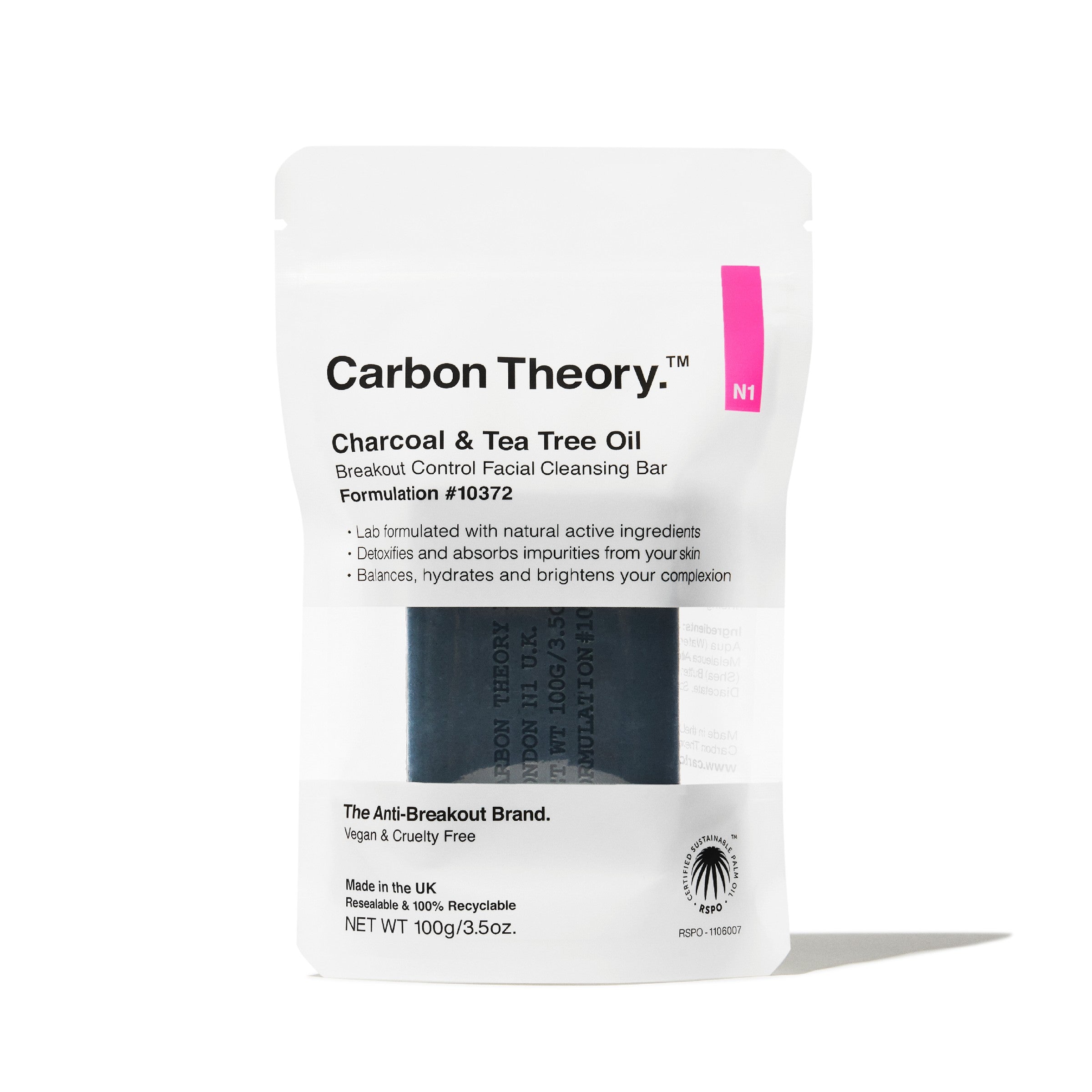CARBON THEORY Charcoal & Tea Tree Oil Cleansing Facial Soap Facial Cleasing | Vaistine1.lt | WestPharmacy.eu