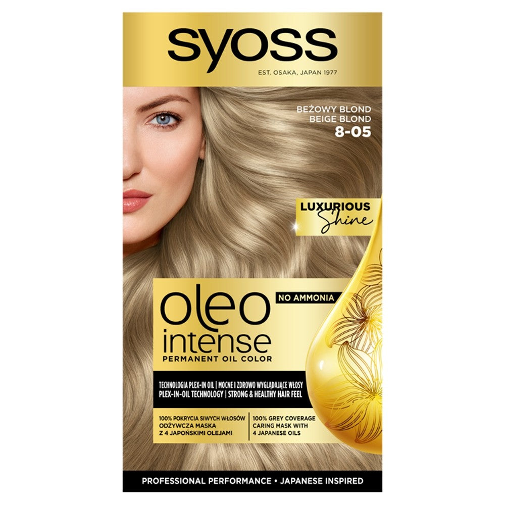 SYOSS Oleo Intense Permanent Oil Color Hair Dye No. 8-05 Beige Blonde 1op. | Vaistine1.lt | WestPharmacy.eu