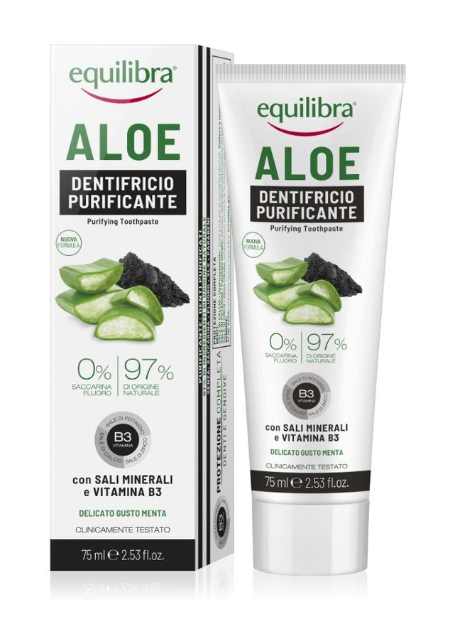 EQUILIBRA Aloe Toothpaste Cleansing with Activated Charcoal 75ml | Vaistine1.lt | WestPharmacy.eu