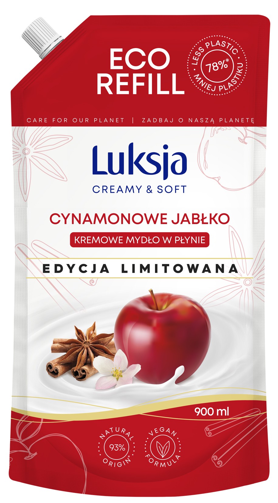 LUKSJA Creamy & Soft Creamy liquid soap - Cinnamon Apple (limited edition) 900ml - stock | Vaistine1.lt | WestPharmacy.eu