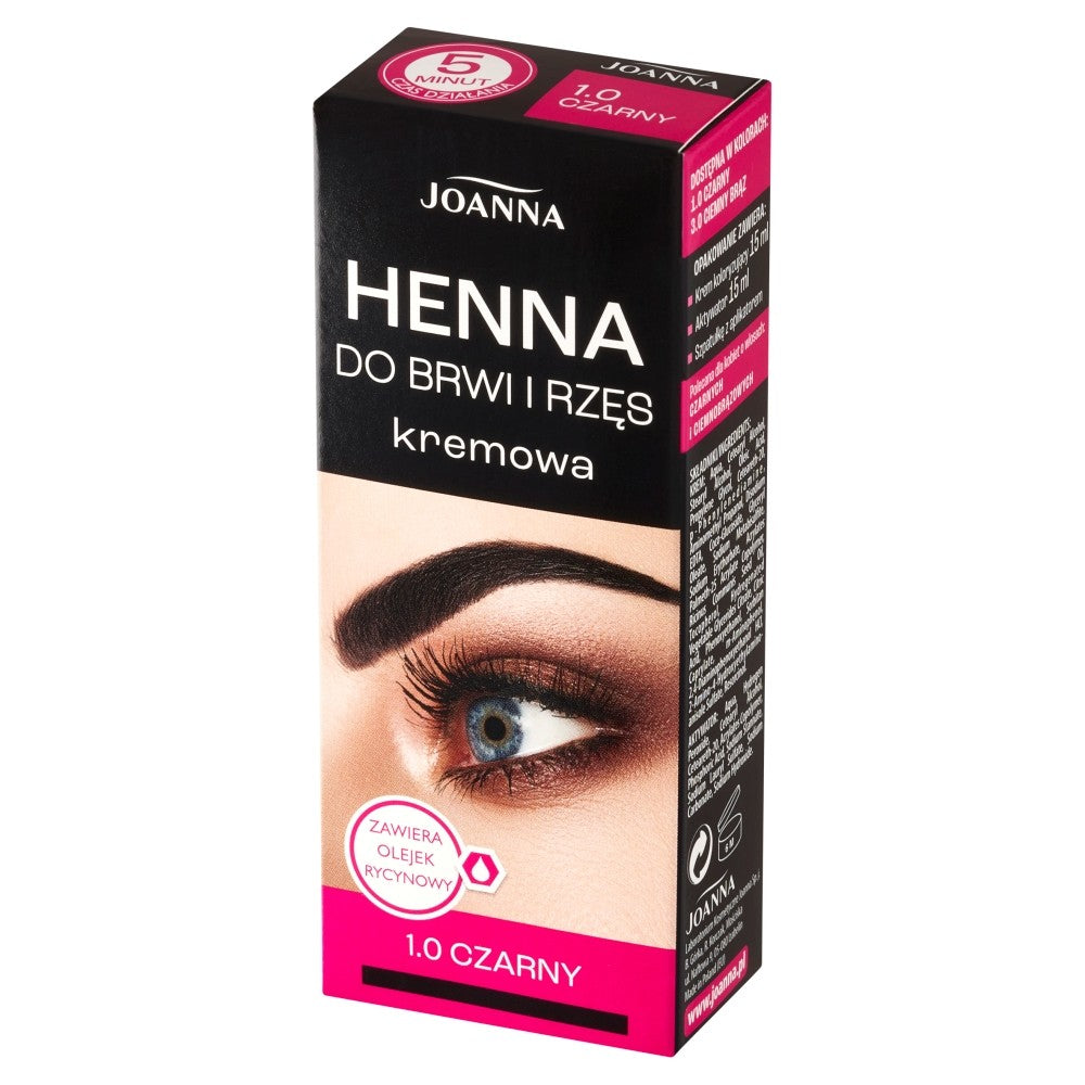 JOANNA Creamy Henna for eyebrows and eyelashes with castor oil - 1.0 black 1op. | Vaistine1.lt | WestPharmacy.eu
