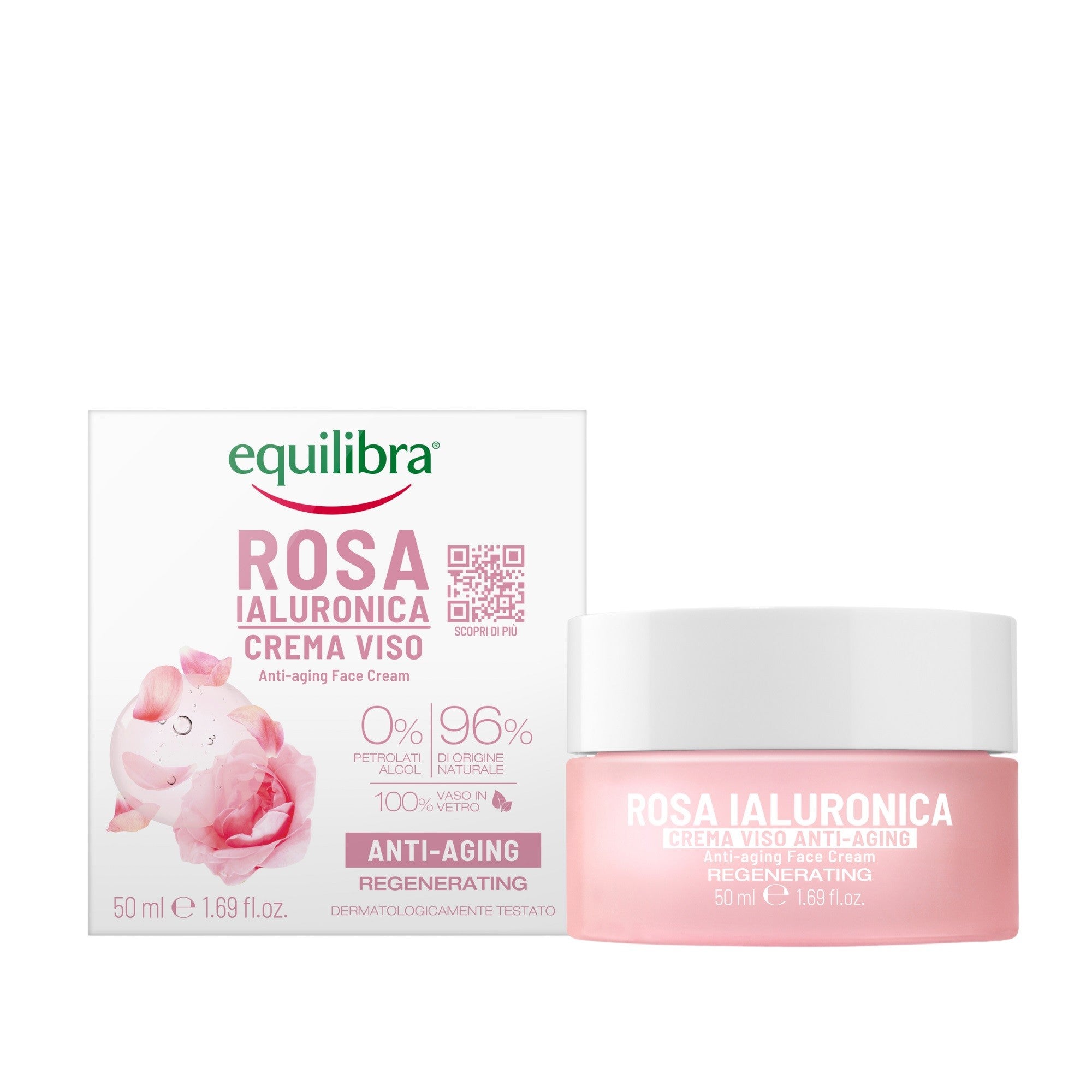 EQUILIBRA Hyaluronic Rose Anti-Aging Cream with hyaluronic acid for day and night 50ml | Vaistine1.lt | WestPharmacy.eu