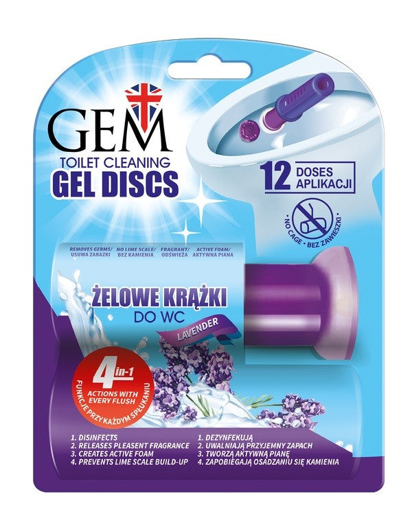 GEM Toilet Cleaning Gel Toilet Discs 4in1 XXL (12 applications) - Lavender 75ml | Vaistine1.lt | WestPharmacy.eu