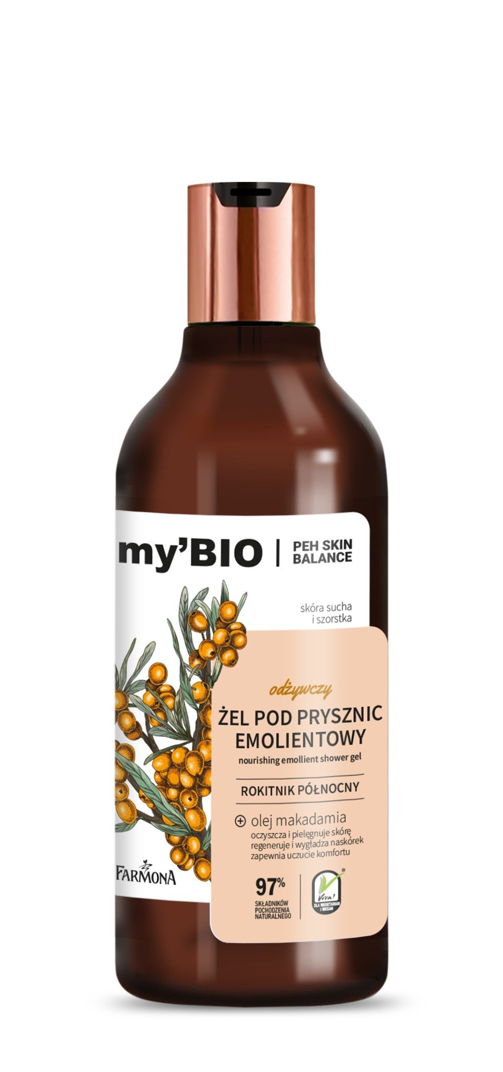 FARMONA my'Bio Nourishing Emollient Shower Gel Northern Sea Buckthorn 500ml | Vaistine1.lt | WestPharmacy.eu