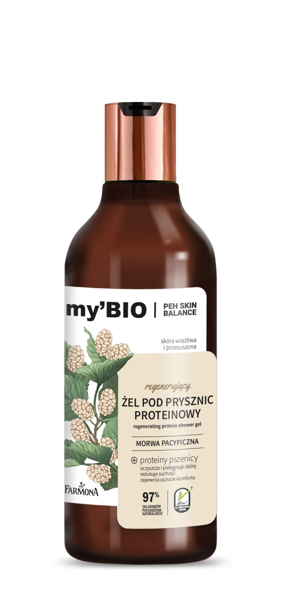 FARMONA my'Bio Regenerating Protein Shower Gel Pacific Mulberry 500ml | Vaistine1.lt | WestPharmacy.eu