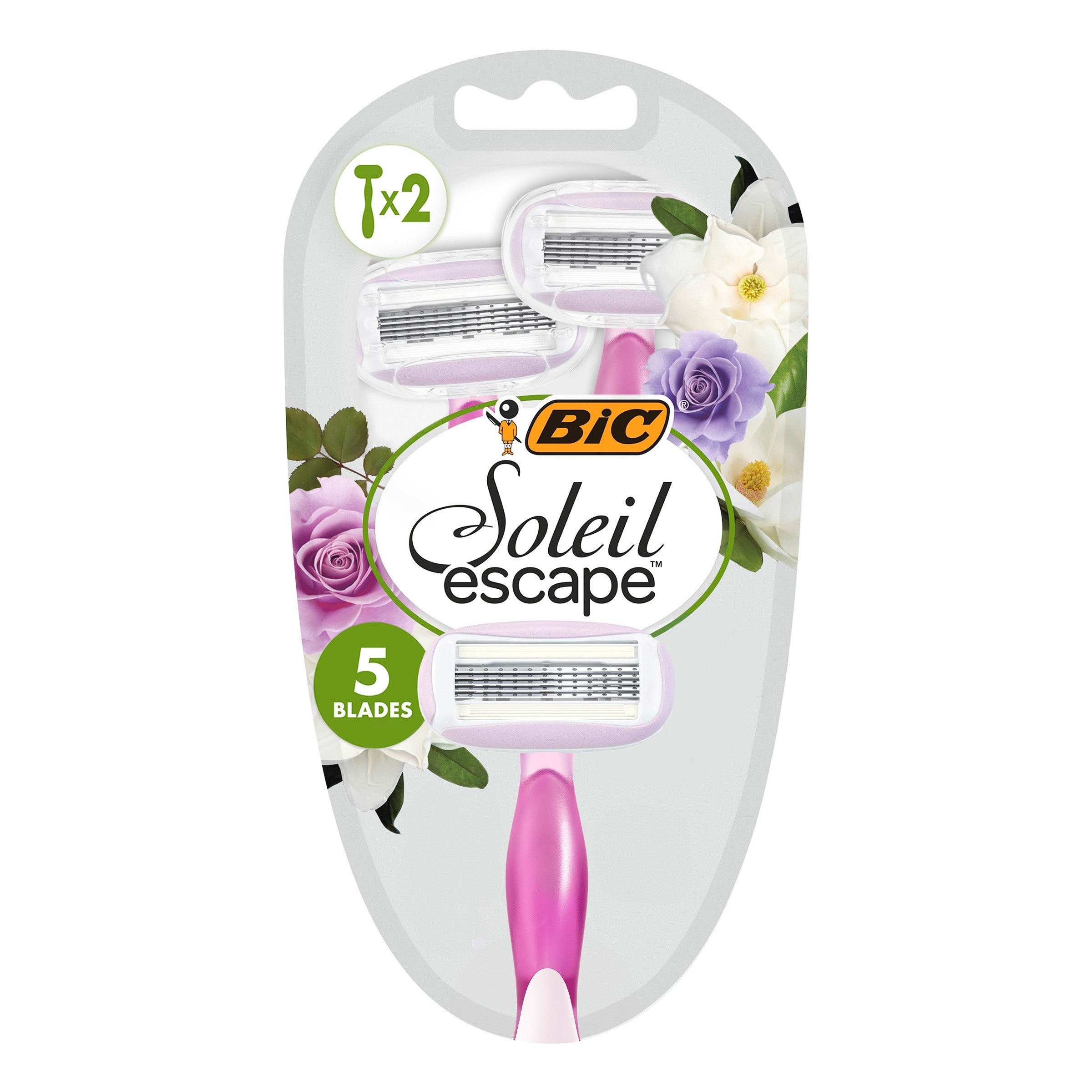 BIC Soleil Escape Women's Razors 5 Blades Rose & Magnolia 1 pack - 2 pieces | Vaistine1.lt | WestPharmacy.eu
