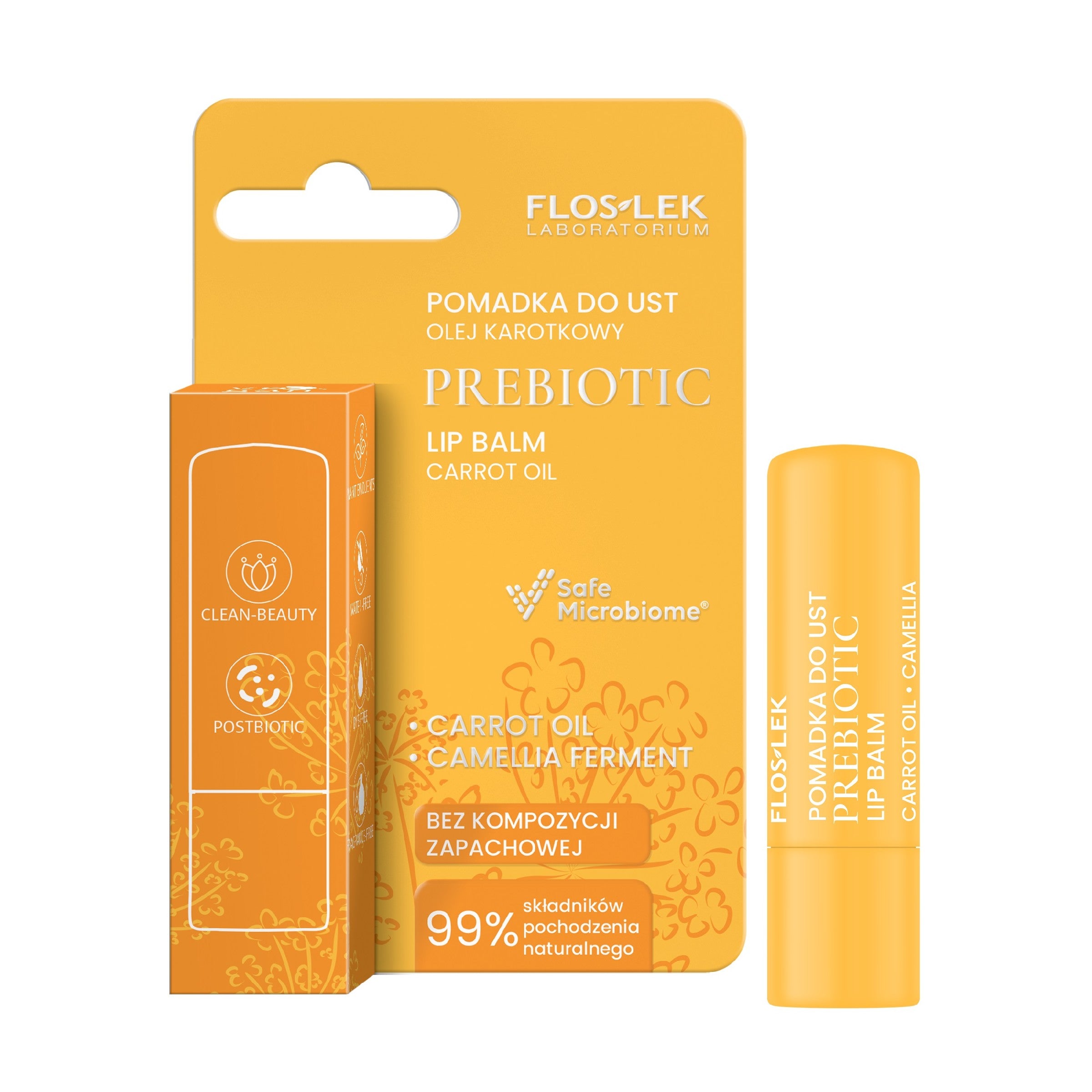 FLOSLEK Prebiotic Lip Care Prebiotic lipstick carrot oil 4 g | Vaistine1.lt | WestPharmacy.eu
