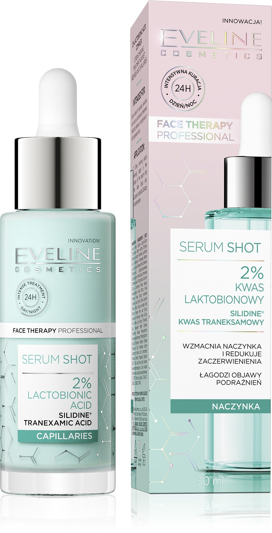EVELINE Face Therapy Professional Serum Shot strengthening capillaries - 2% Lactobionic Acid 30 ml | Vaistine1.lt | WestPharmacy.eu