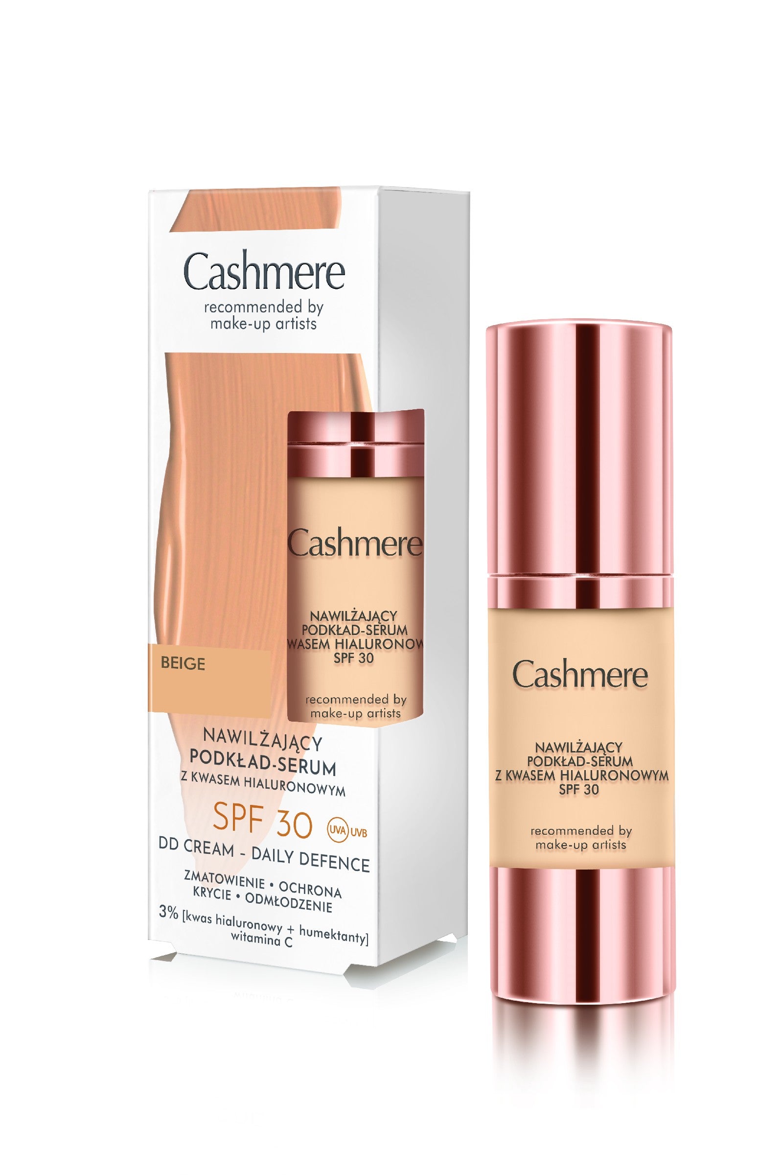 CASHMERE DD Moisturizing foundation - serum with hyaluronic acid SPF 30 02 Beige | Vaistine1.lt | WestPharmacy.eu