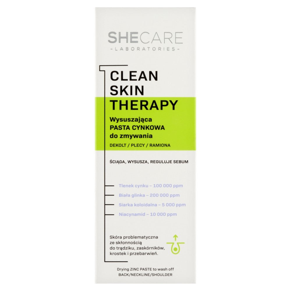 SHECARE Clean Skin Therapy Drying Zinc paste for washing up 90 g | Vaistine1.lt | WestPharmacy.eu
