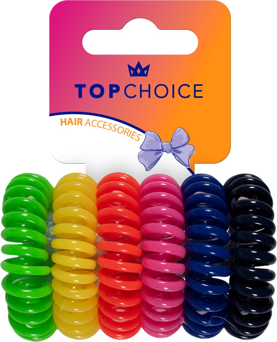 TOP CHOICE Hair bands - mix of colors (20100) 1 pack. - 6 pcs. | Vaistine1.lt | WestPharmacy.eu