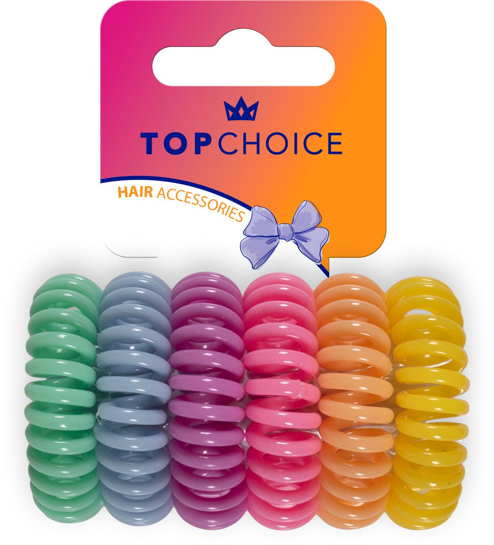 TOP CHOICE Hair bands - mix of colors (20117) 1 pack. - 6 pcs. | Vaistine1.lt | WestPharmacy.eu