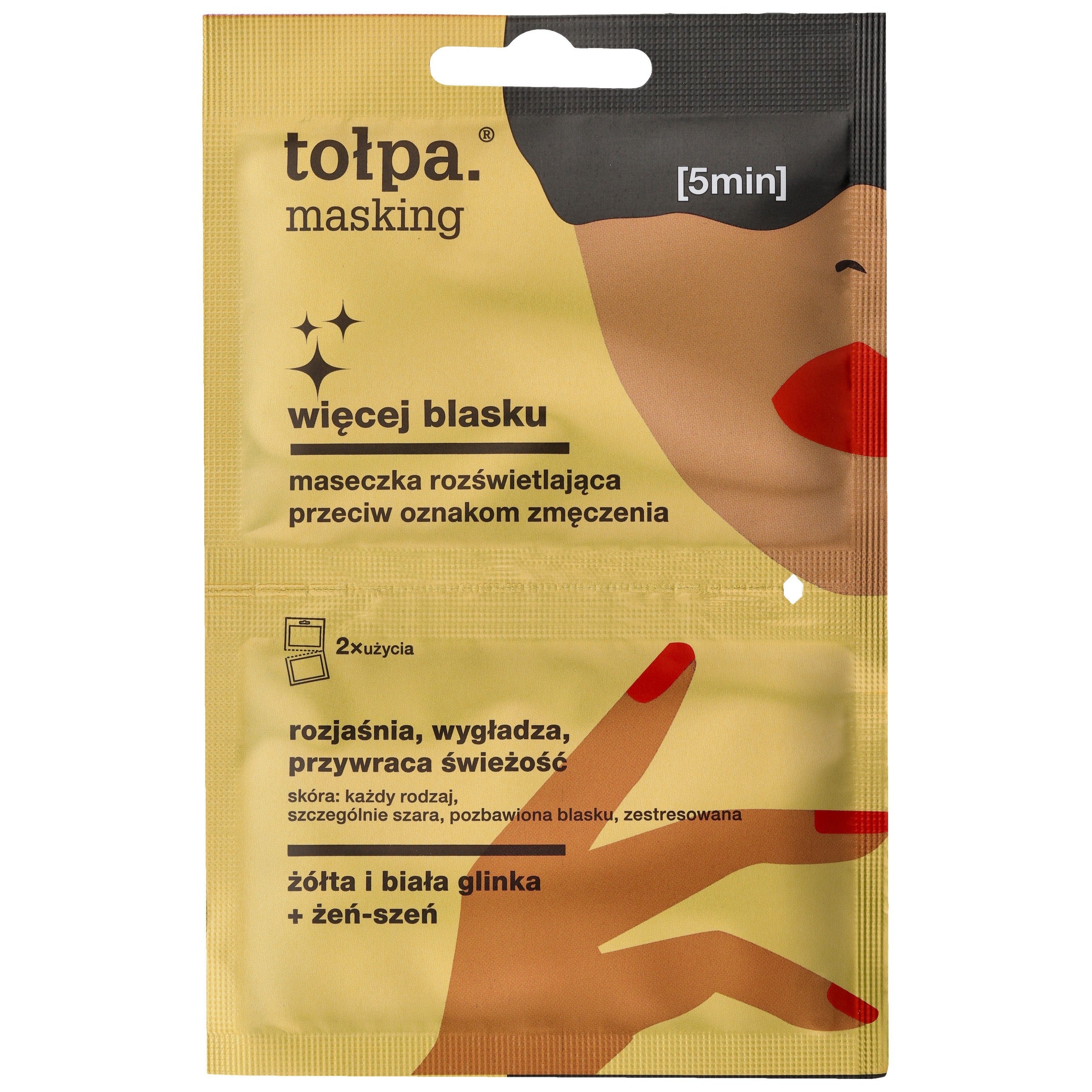 TOŁPA Masking Illuminating mask against signs of fatigue - more radiance 5ml x 2 | Vaistine1.lt | WestPharmacy.eu