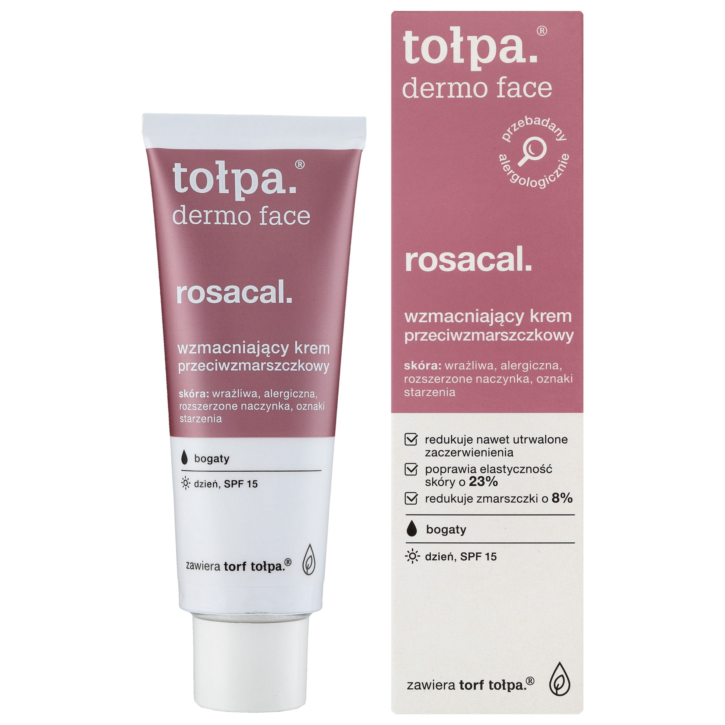 TOŁPA Dermo Face Rosacal Strengthening Anti-Wrinkle Cream SPF15 for Day - Rich 40 ml | Vaistine1.lt | WestPharmacy.eu