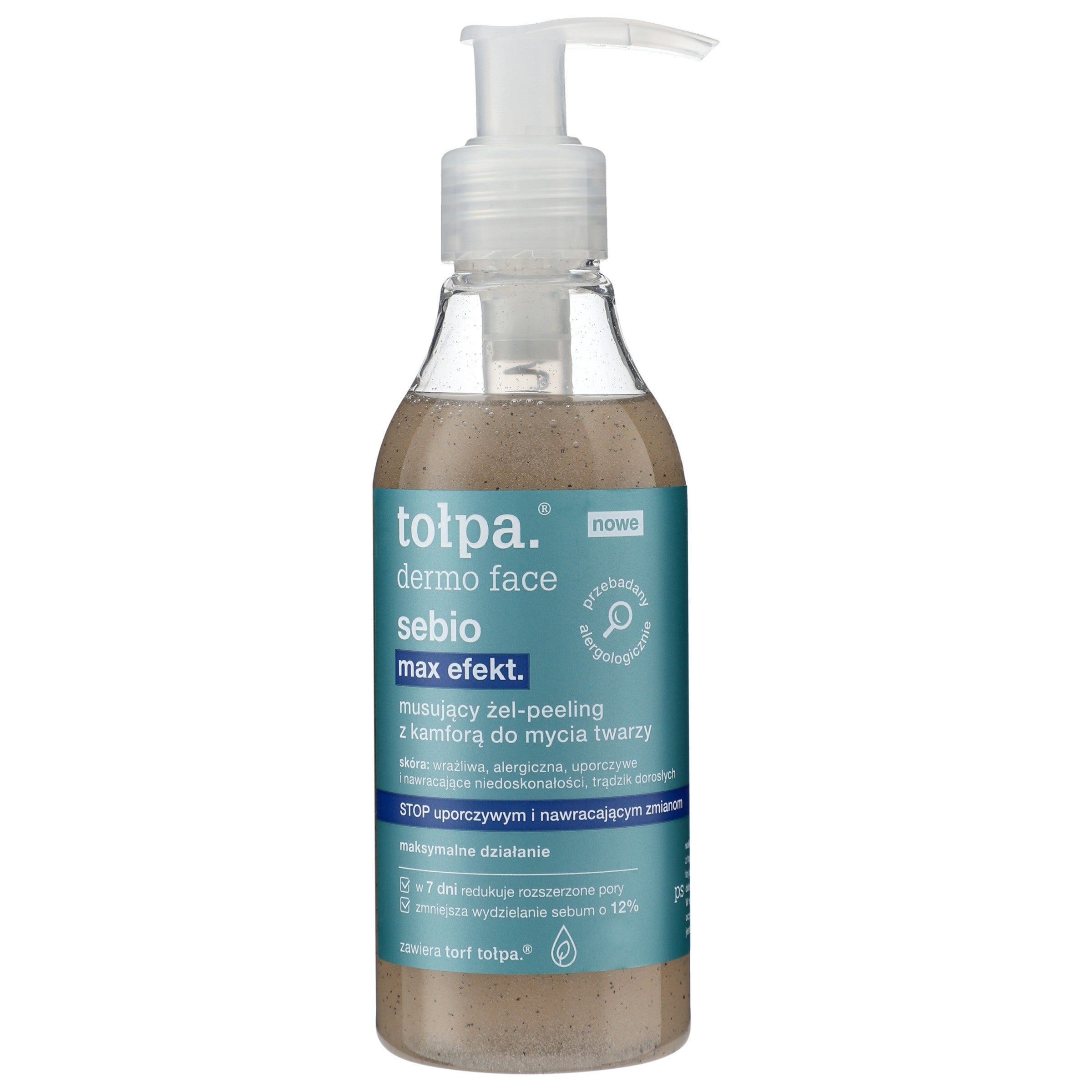 TOŁPA Dermo Face Sebio Max Effervescent Gel-Peeling with Camphor for Face Washing 195 ml | Vaistine1.lt | WestPharmacy.eu